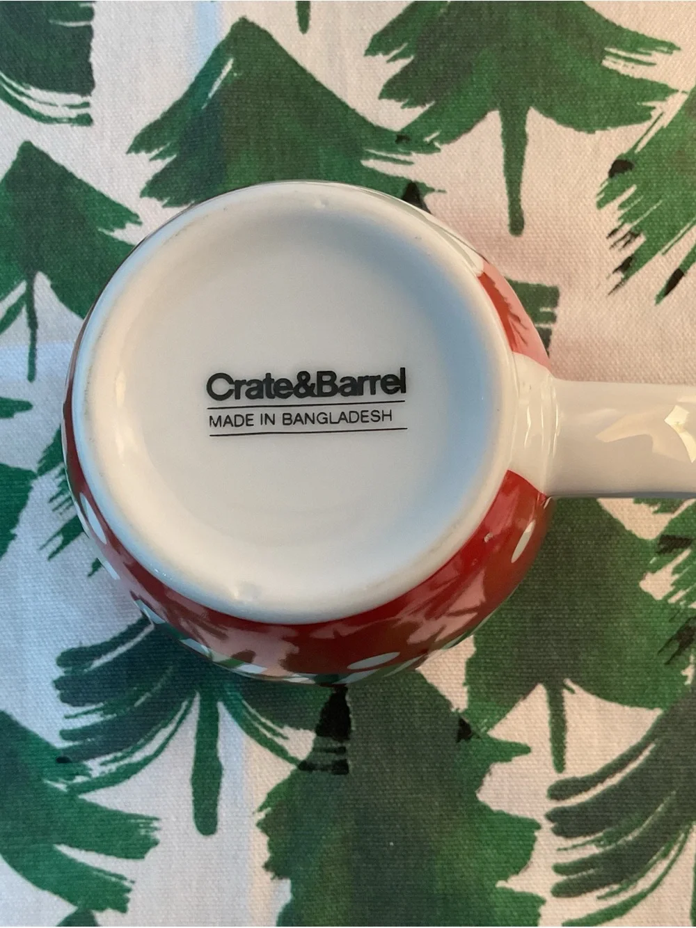 Vintage Crate&Barrel Joan Anderson Reindeer Red & White Christmas Holiday Mug